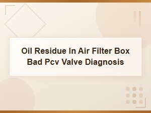 Oil Residue in Air Filter Box Bad Pcv Valve Diagnosis