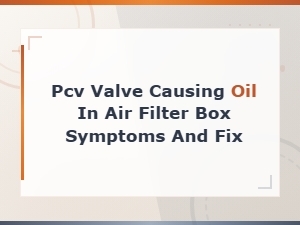 Pcv Valve Causing Oil in Air Filter Box: Symptoms and How to Fix It