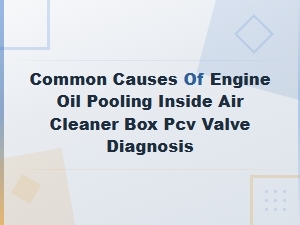 Pcv Valve Diagnosis: Common Causes of Oil in Your Air Cleaner Box
