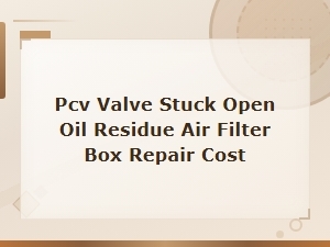 Pcv Valve Stuck Open: Oil Residue in Air Filter Box and Repair Cost